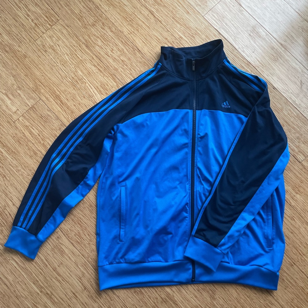 Blue addidas track jacket 2XL